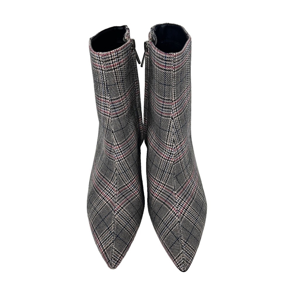 Sam Edelman Hilty 2 Plaid Booties Pink Black Tweed Ankle Boots Block Heel Sz 9.5 - Picture 3 of 10